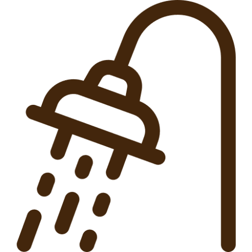 Simple showerhead illustration with flowing water