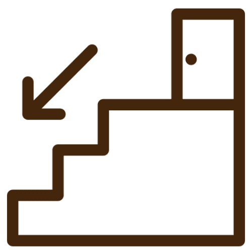 Stairway leading to door illustration