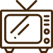 Retro TV silhouette on black background