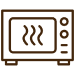 Simple microwave illustration with steam lines