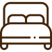 Bed icon with headboard and pillows