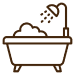 Bathtub with showerhead icon