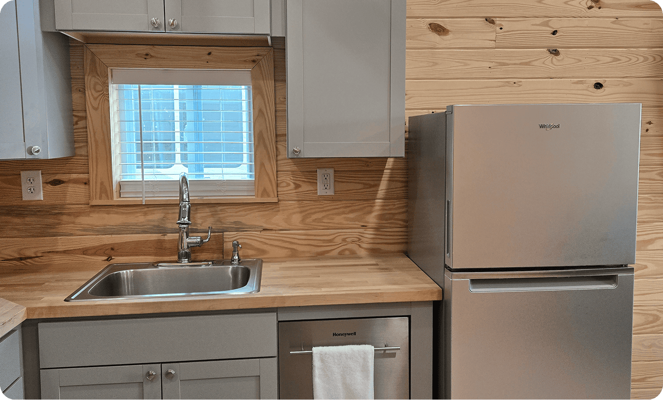Modern kitchen with stainless steel appliances