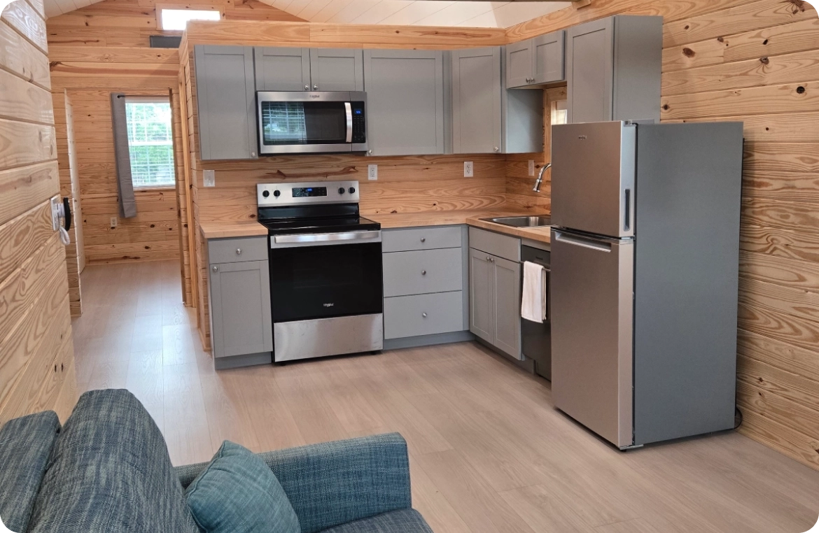 Modern kitchen with stainless steel appliances