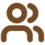 Abstract user symbols in brown.